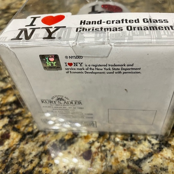 Kurt S. Adler I❤️NY Hand-Crafted Glass Christmas Ornament white hoodie - Picture 8 of 10